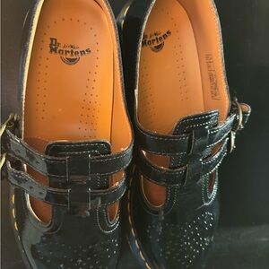 Dr martens black patent 2 strap Mary Jane